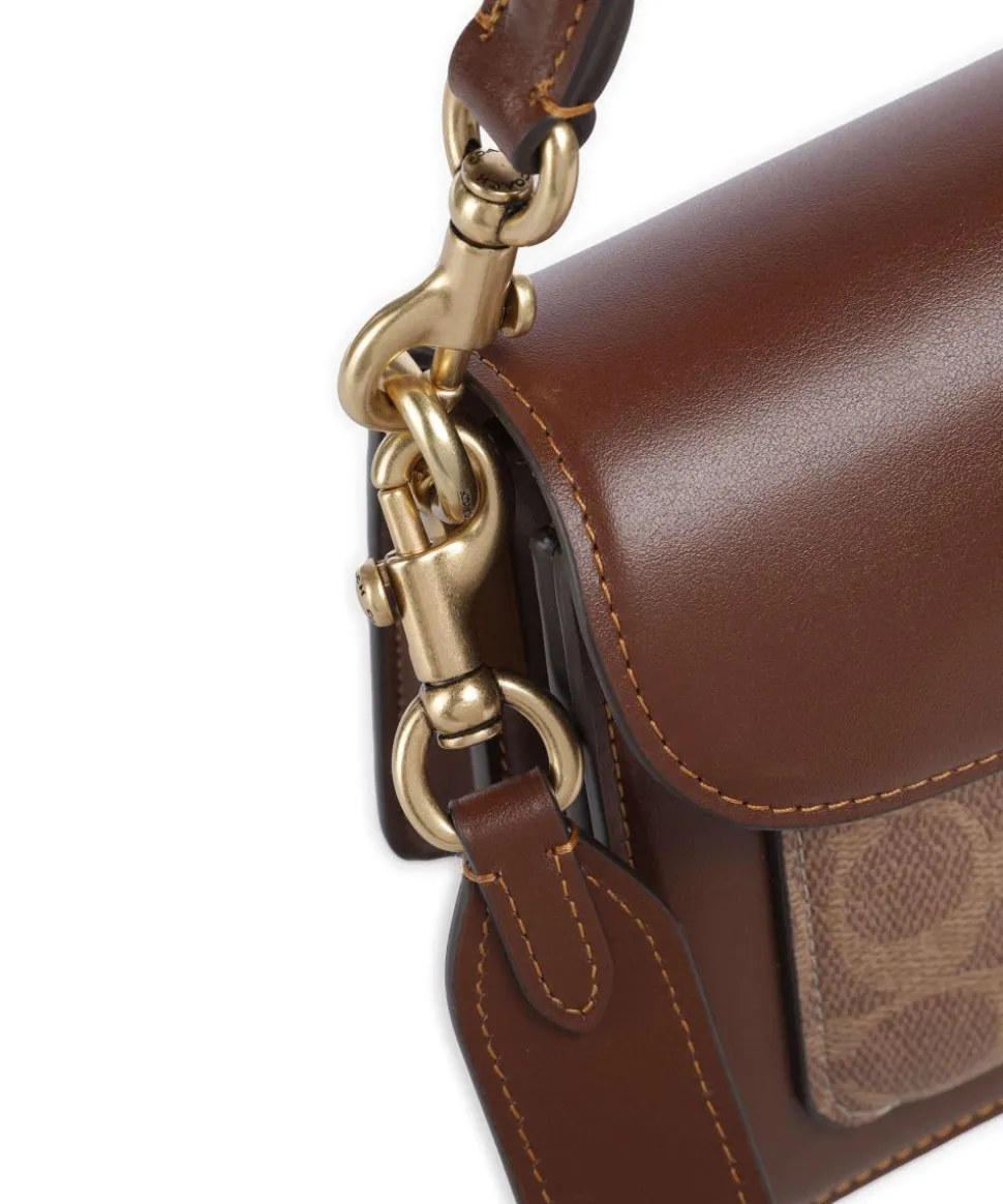 Tabby 26 Schultertasche Canvas, Kalbsleder dunkelbraun