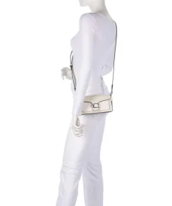 Tabby 20 Schultertasche fein genarbtes Rindsleder, Canvas creme