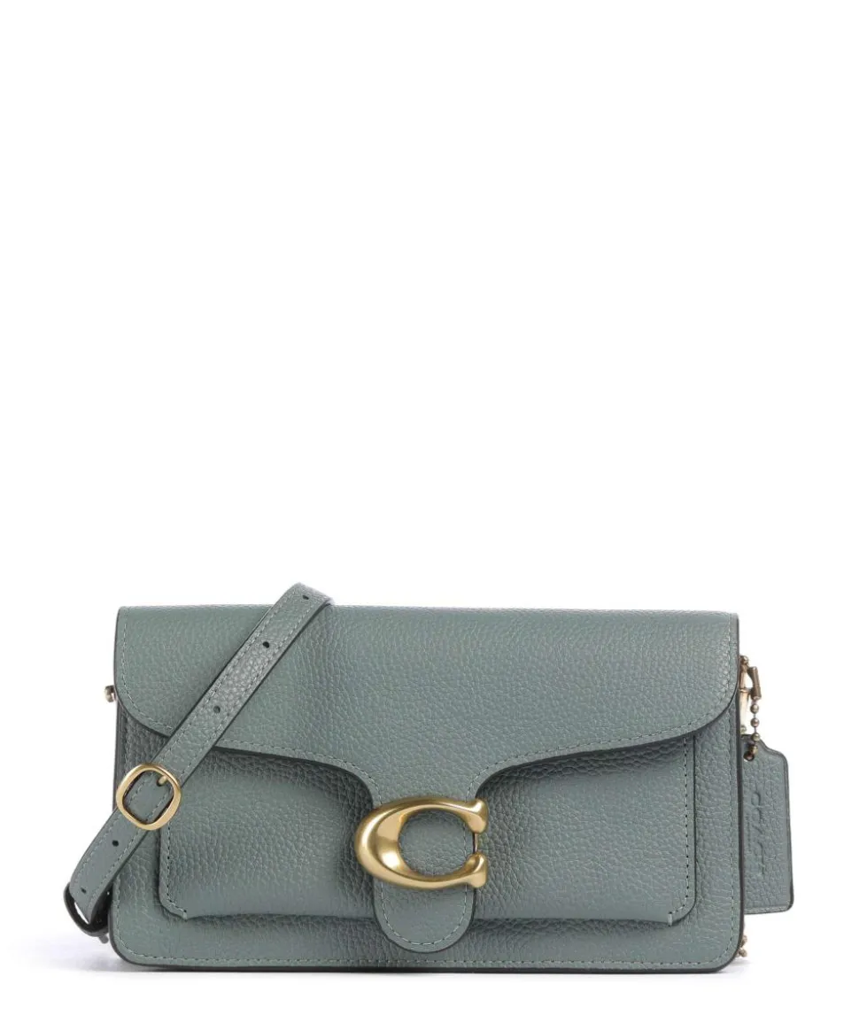 Tabby Chain Umhängetasche genarbtes Leder graugrün