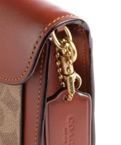 Tabby Chain Umhängetasche fein genarbtes Rindsleder, Canvas braun/beige