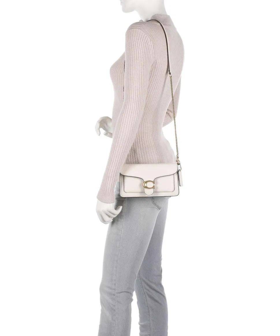 Tabby Chain Umhängetasche genarbtes Leder elfenbein