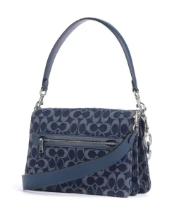 Tabby Signature Chain Schultertasche Baumwolle dunkelblau