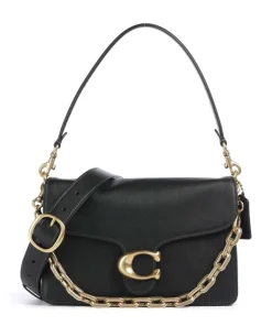 Tabby Soft Chain Schultertasche fein genarbtes Leder schwarz