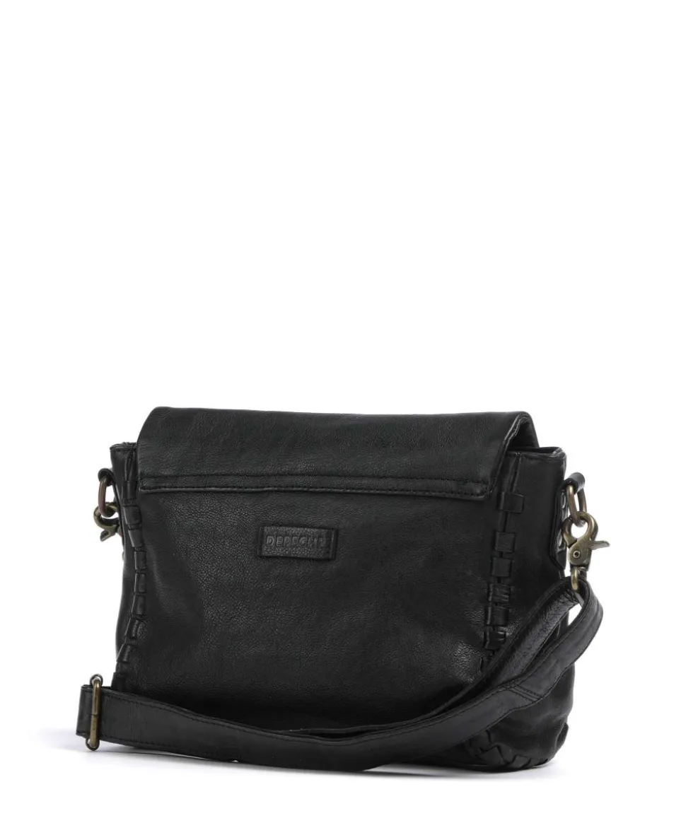 Tailors Stitch Kuriertasche genarbtes Rindsleder schwarz
