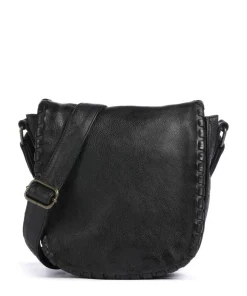 Tailors Stitch Umhängetasche genarbtes Rindsleder schwarz