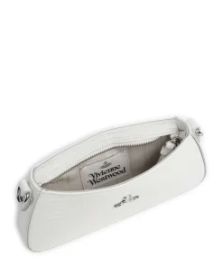 Tasha Embossed Croc Mini Schultertasche geprägtes Kalbsleder weiß