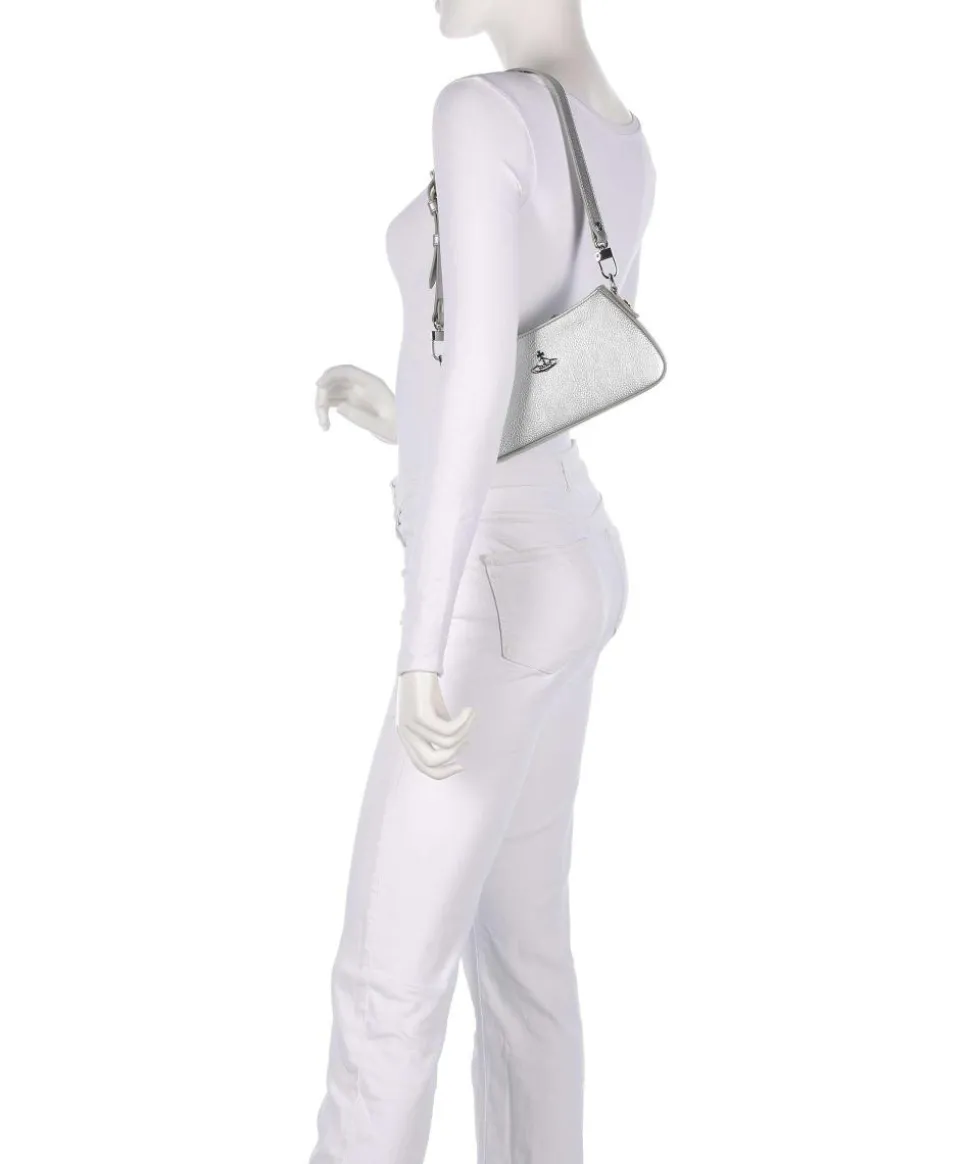 Tasha Grain Schultertasche Lederimitat silber