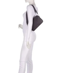 Tebe Schultertasche genarbtes Rindsleder pflaume