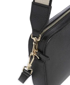 Tebe Schultertasche genarbtes Rindsleder schwarz