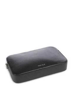 Tebe Schultertasche genarbtes Rindsleder schwarz