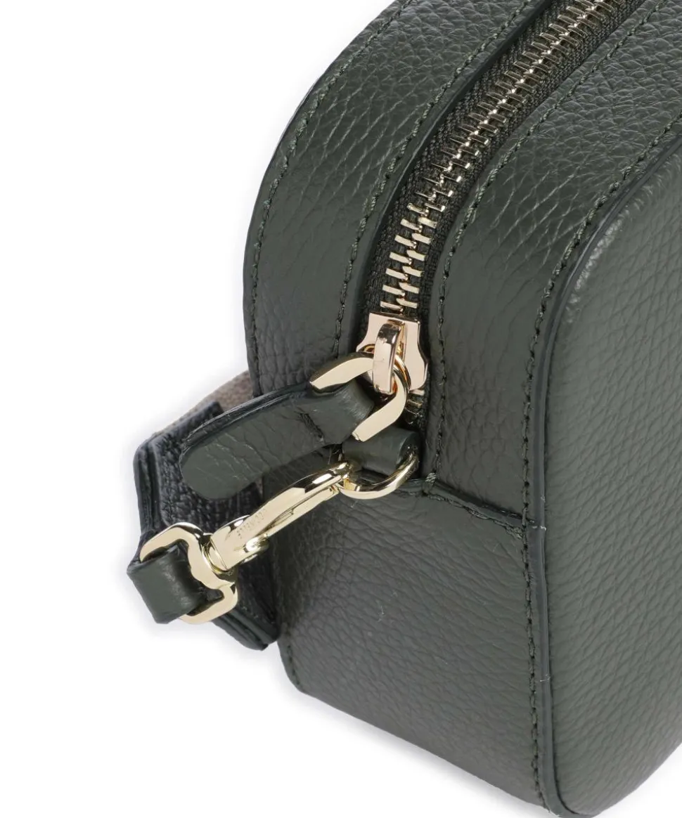 Tebe Umhängetasche genarbtes Leder dunkelgrün