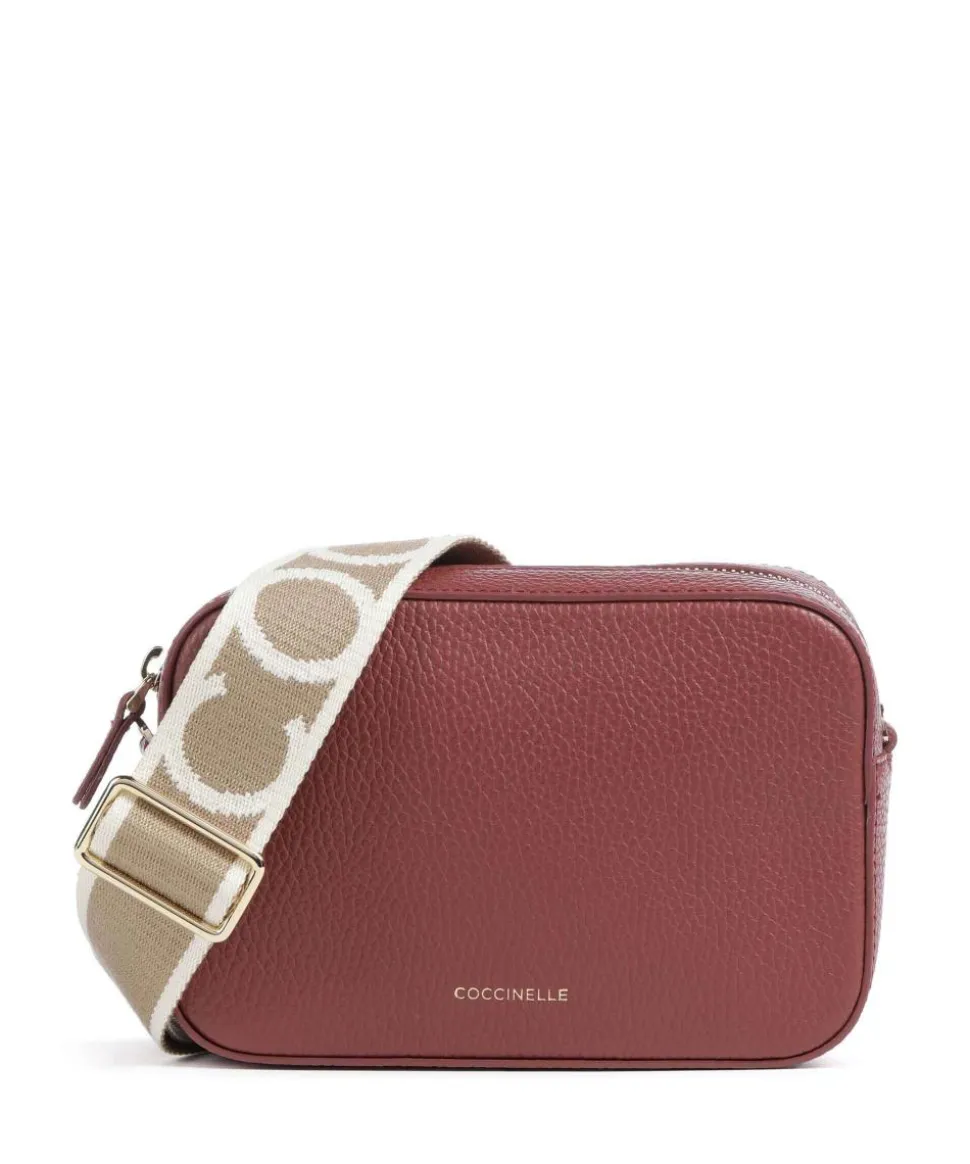 Tebe Umhängetasche genarbtes Leder braun