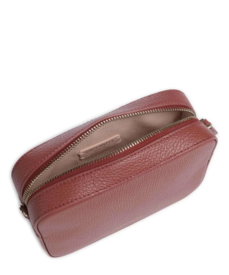 Tebe Umhängetasche genarbtes Leder braun