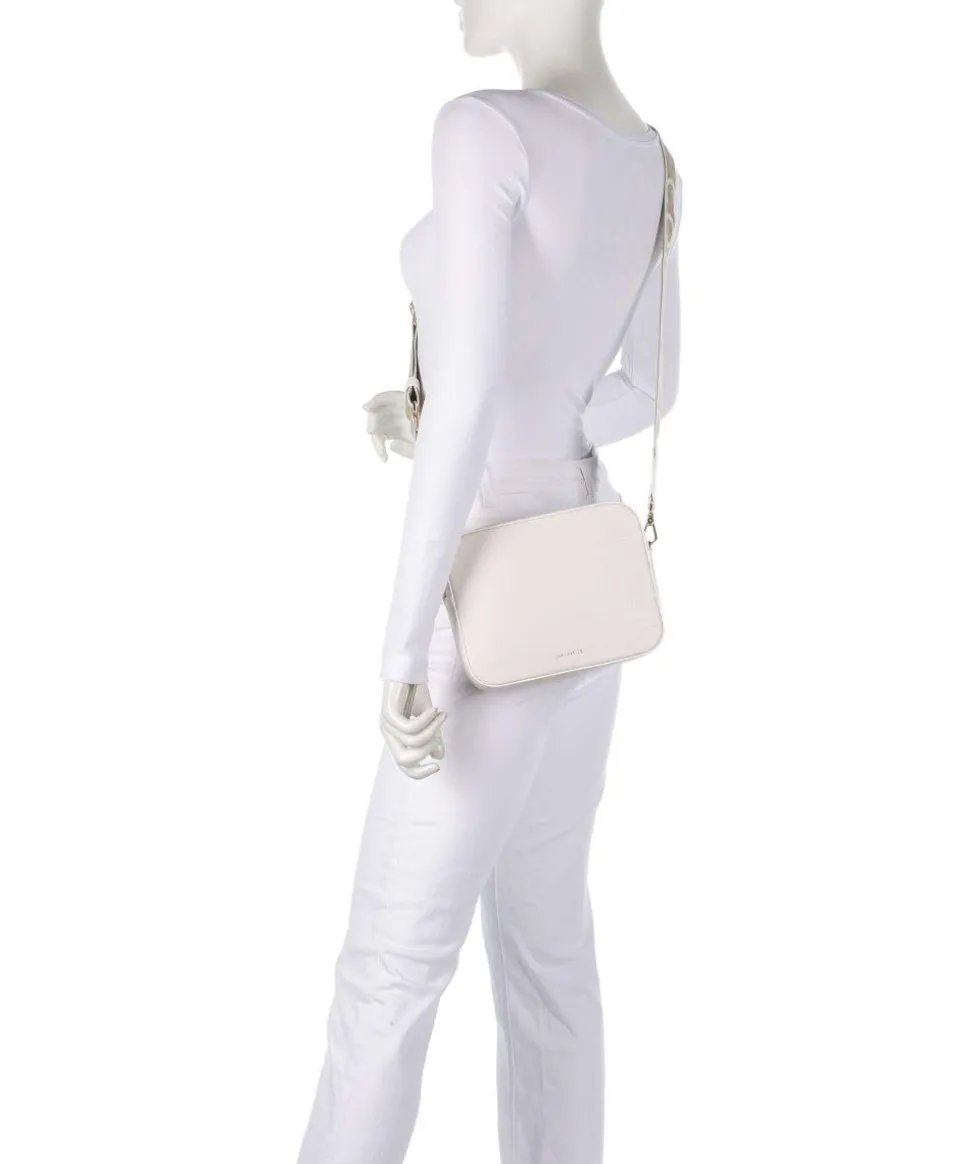 Tebe Umhängetasche genarbtes Leder weiß