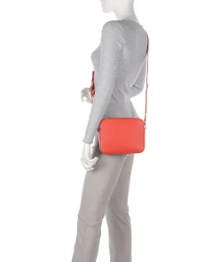 Tebe Umhängetasche genarbtes Leder orange