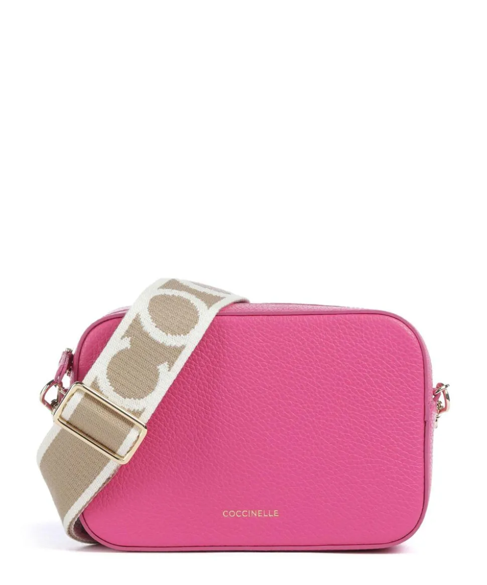 Tebe Umhängetasche genarbtes Leder fuchsia