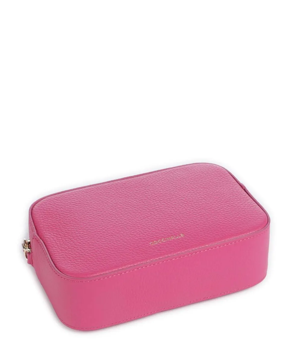 Tebe Umhängetasche genarbtes Leder fuchsia