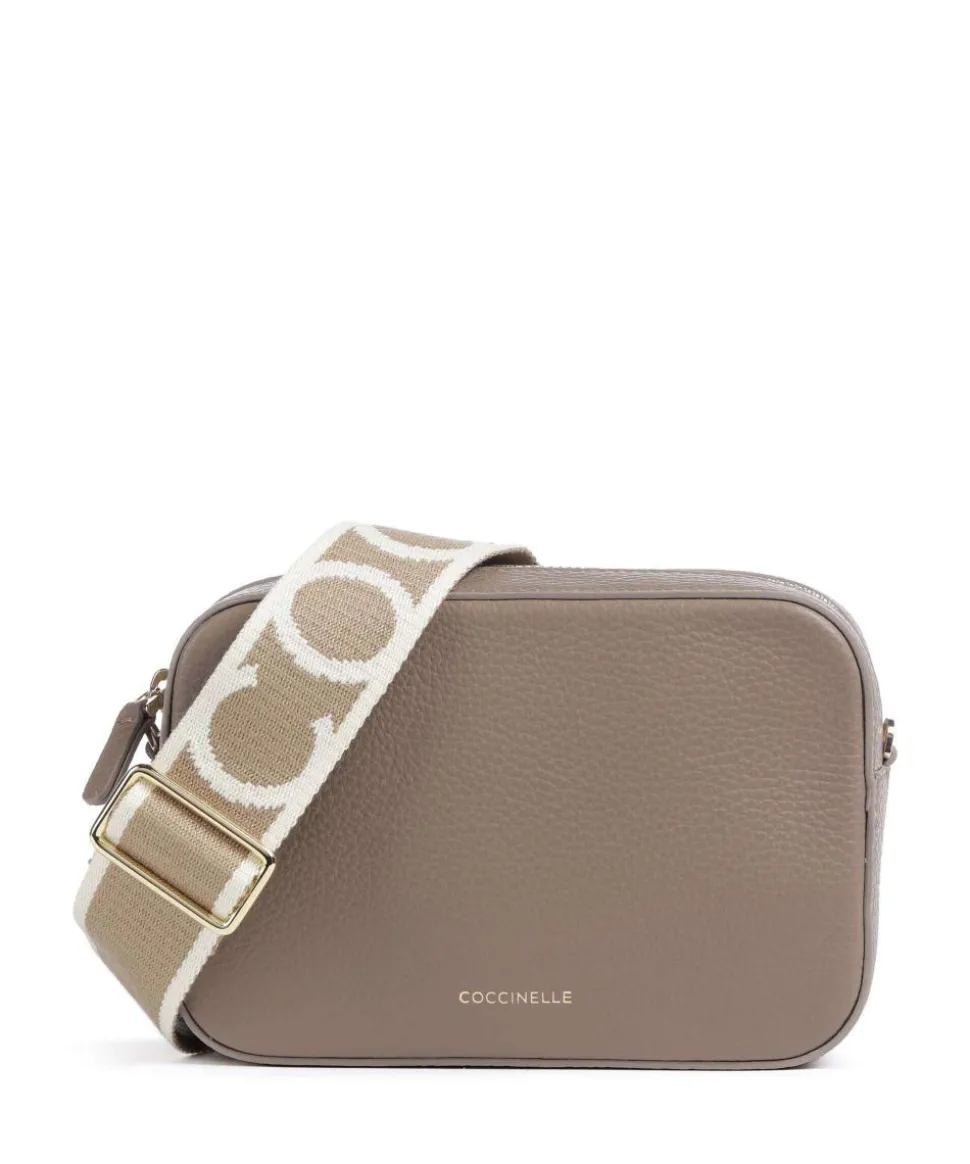 Tebe Umhängetasche genarbtes Leder taupe