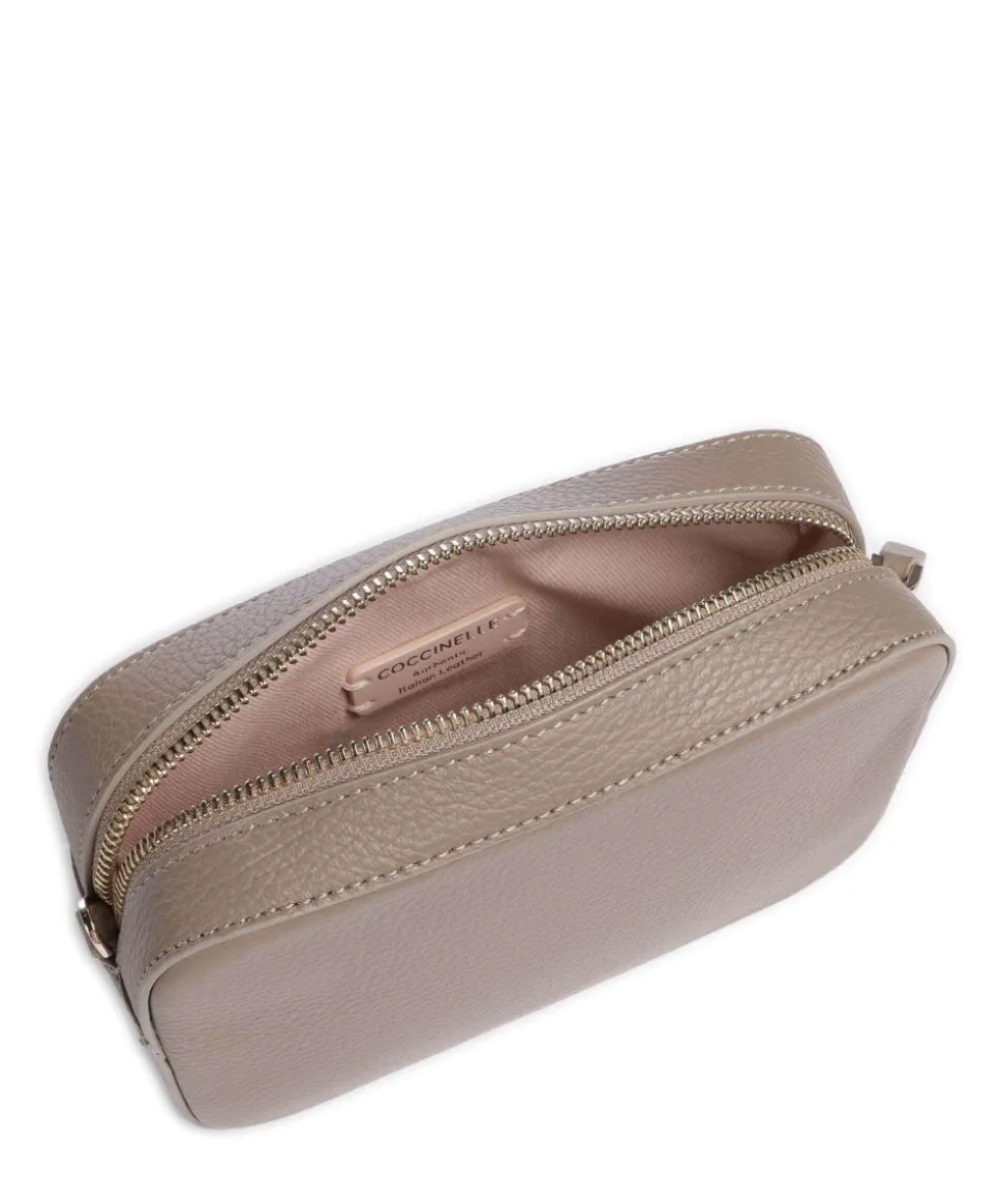 Tebe Umhängetasche genarbtes Leder taupe