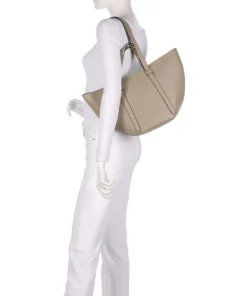 Tekla Cosmo Medium Shopper genarbtes Leder beige