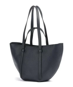 Tekla Cosmo Medium Shopper genarbtes Leder navy