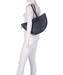 Tekla Cosmo Medium Shopper genarbtes Leder navy