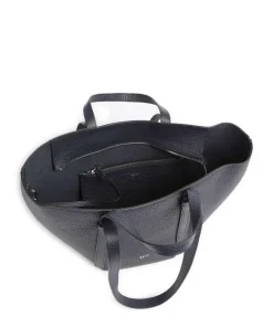 Tekla Cosmo Medium Shopper genarbtes Leder navy