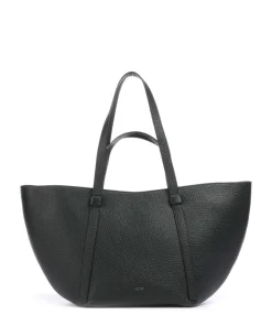 Tekla Cosmo Shopper genarbtes Rindsleder schwarz