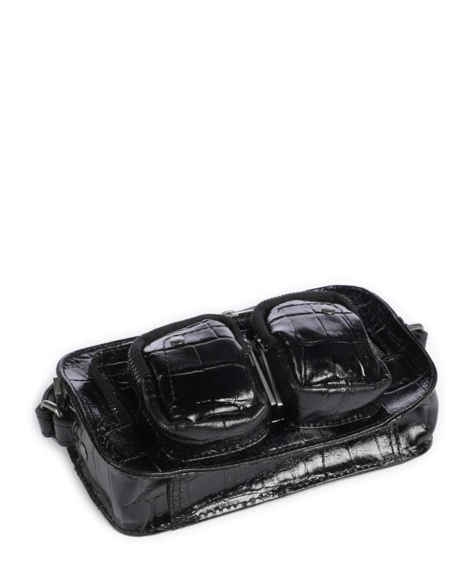 Texas Helena Umhängetasche geprägtes Leder schwarz