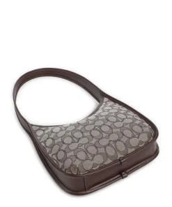 The Coach Originals Curve Signature Jacquard Schultertasche Canvas dunkelbraun