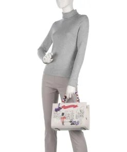 The Coronation Handtasche fein genarbtes Leder elfenbein