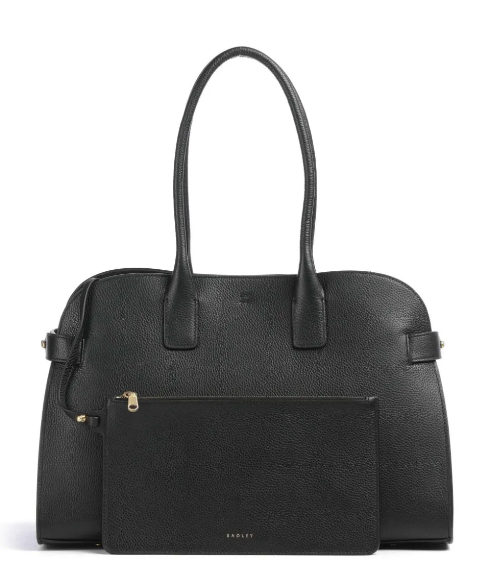 The Rathbone Shopper genarbtes Rindsleder schwarz