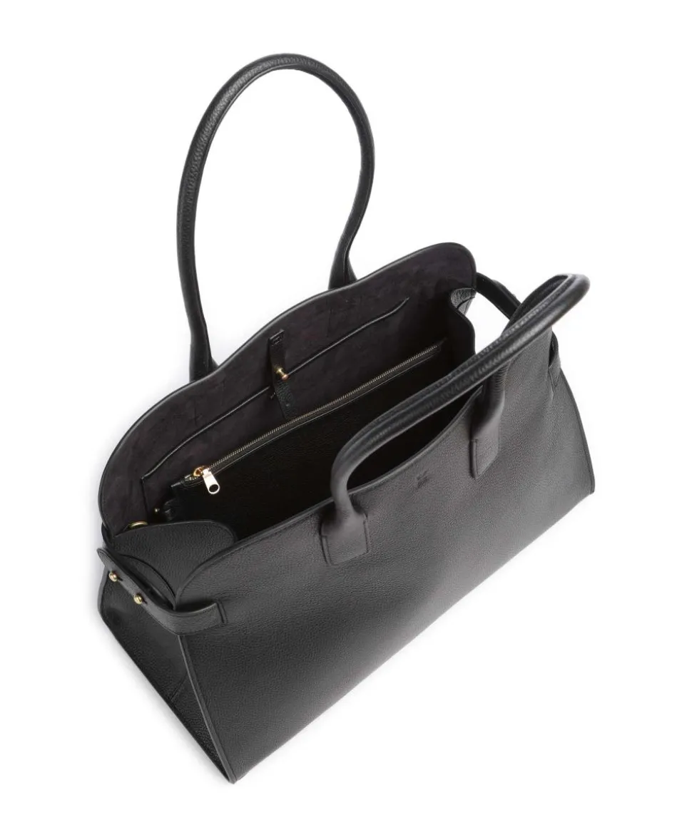 The Rathbone Shopper genarbtes Rindsleder schwarz