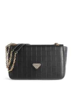 Tile Biasca Schultertasche fein genarbtes Kalbsleder schwarz