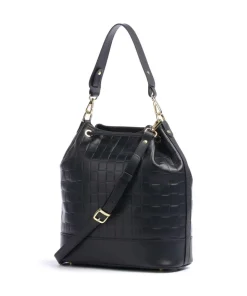 Tile Niesen Bucket bag fein genarbtes Kalbsleder schwarz