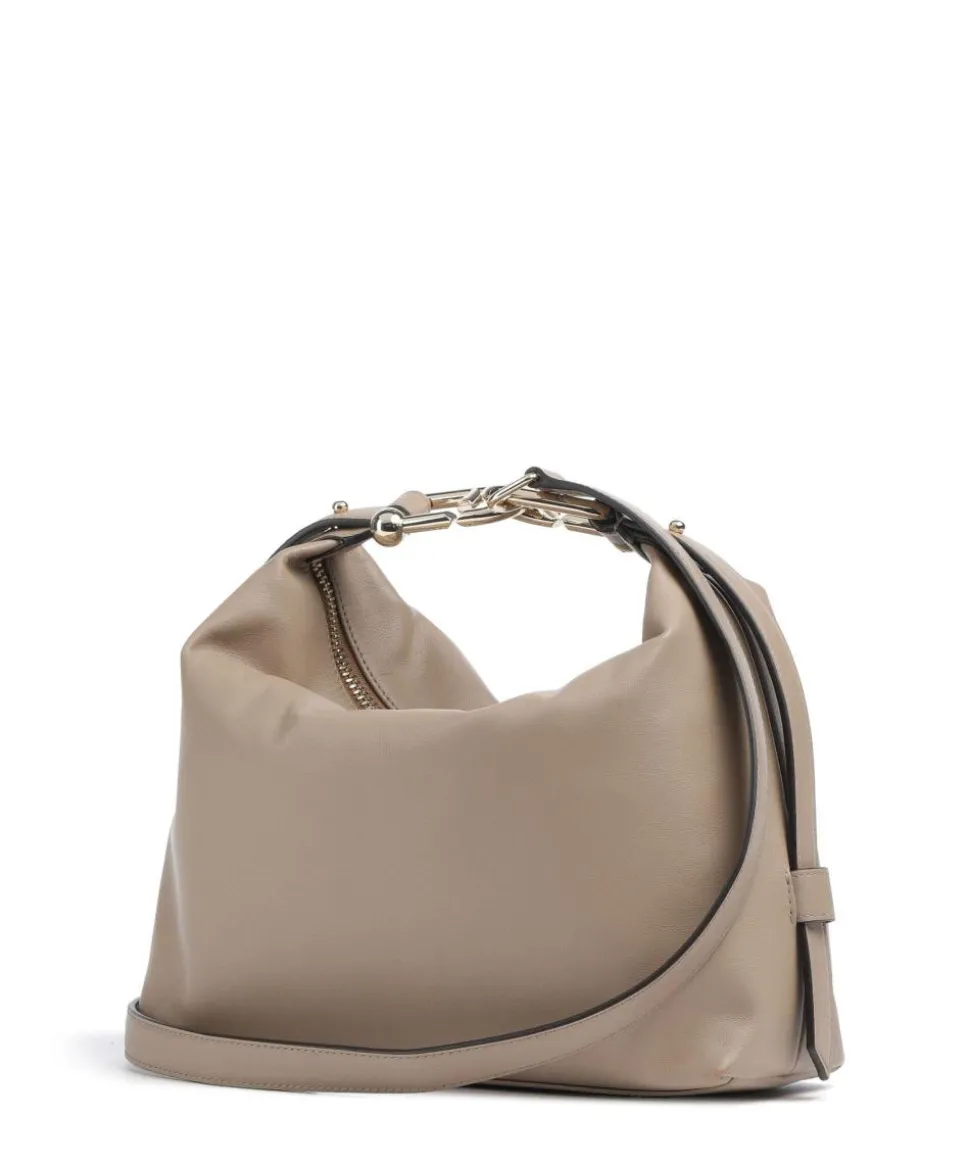 Tonie M Beuteltasche fein genarbtes Leder beige