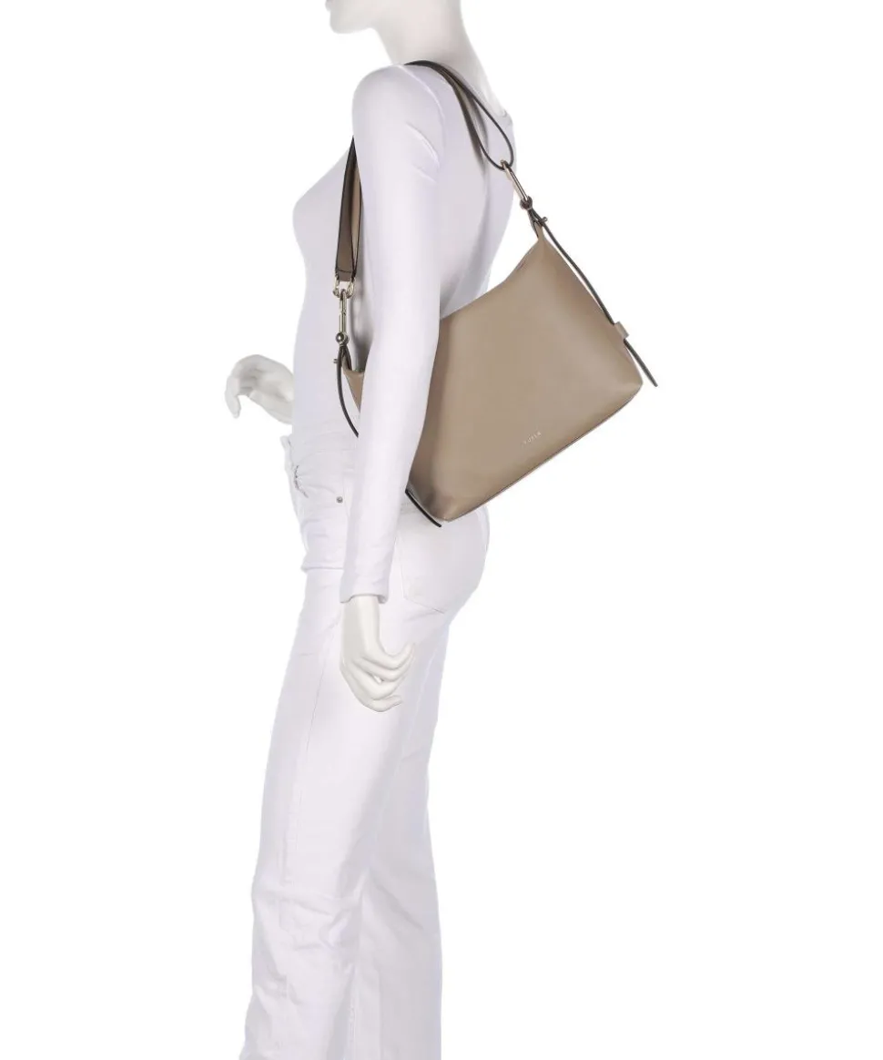 Tonie M Beuteltasche fein genarbtes Leder beige
