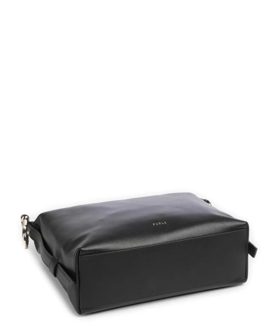 Tonie M Beuteltasche fein genarbtes Leder schwarz