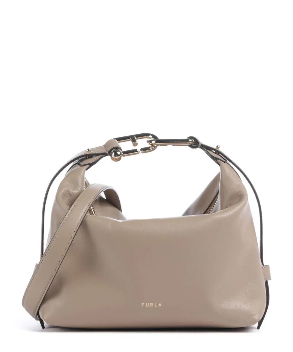 Tonie Mini Handtasche fein genarbtes Leder beige