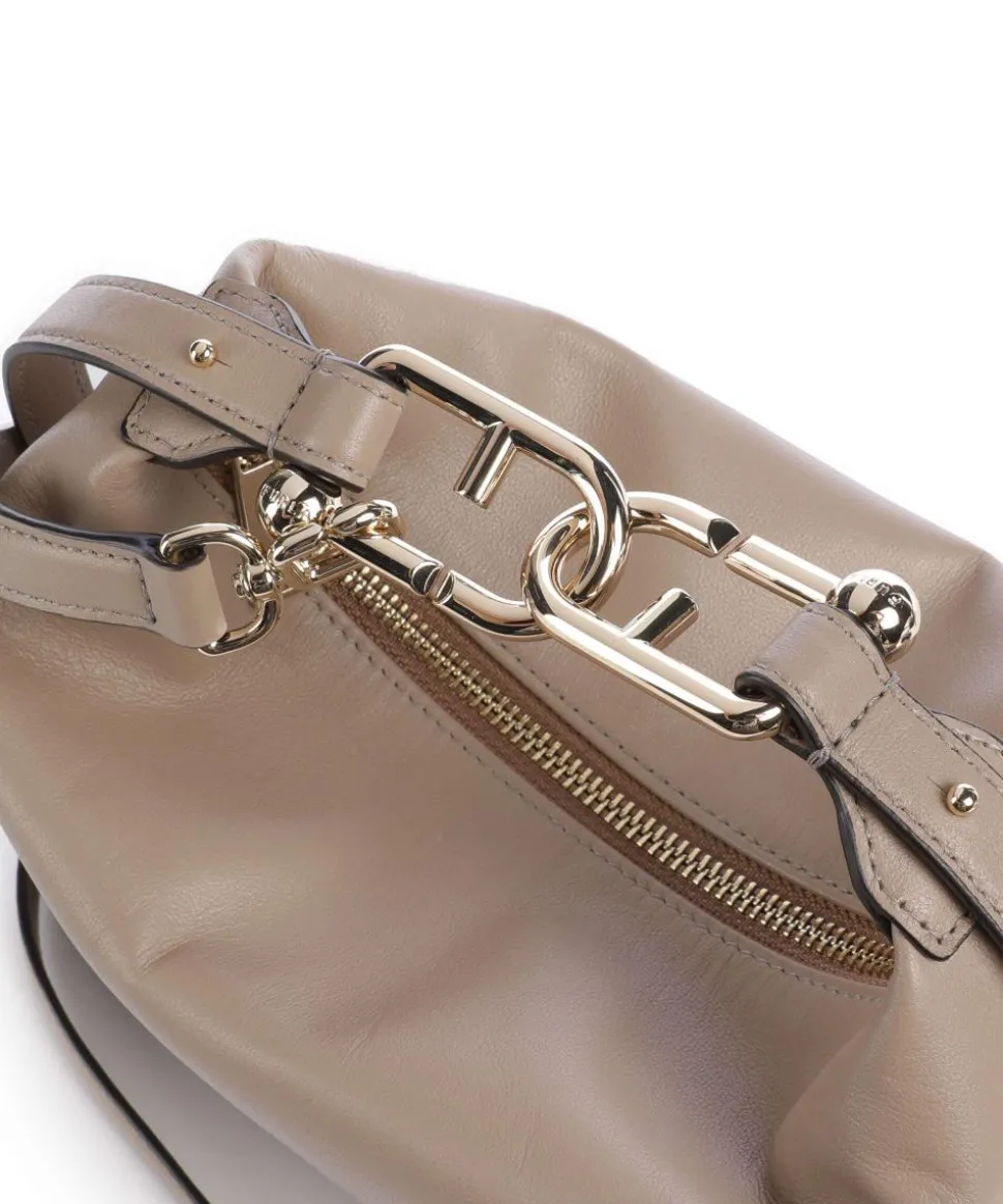 Tonie Mini Handtasche fein genarbtes Leder beige