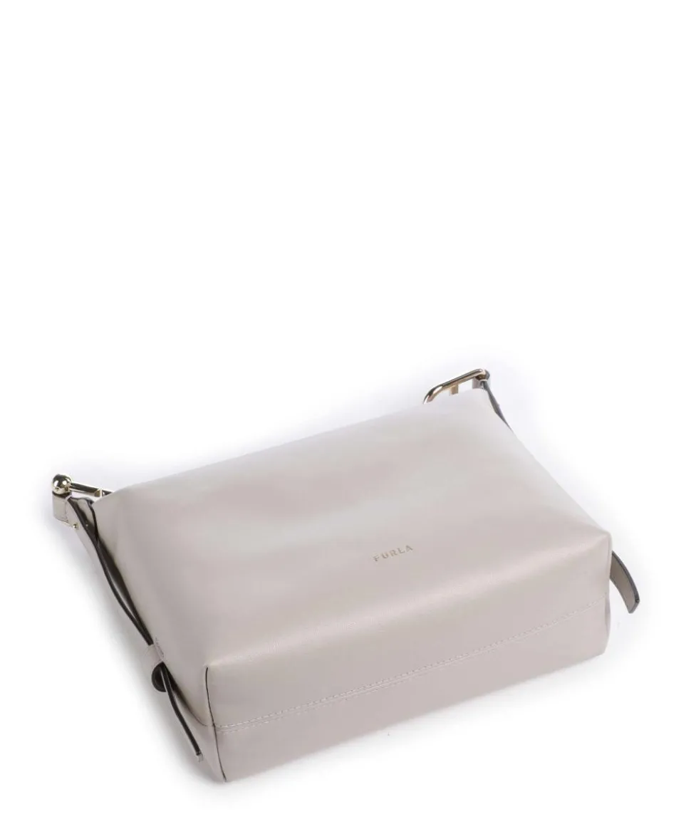 Tonie Mini Handtasche fein genarbtes Leder hellgrau