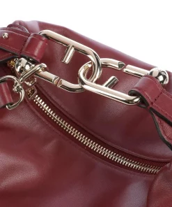 Tonie Mini Handtasche fein genarbtes Leder dunkelrot