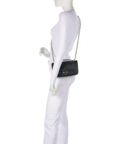 Tribeca Schultertasche fein genarbtes Leder schwarz