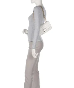 Tribeca Schultertasche Lammleder weiß