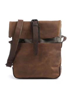 Twister Umhängetasche Canvas, Rindsleder braun