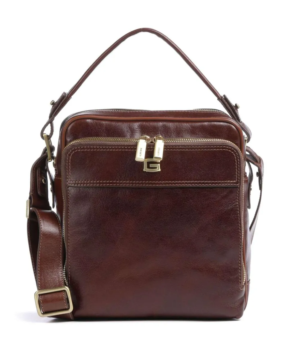 Umhängetasche fein genarbtes Rindsleder braun