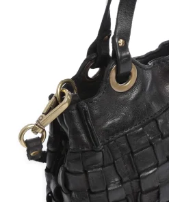 Umhängetasche fein genarbtes Rindsleder schwarz