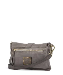 Umhängetasche fein genarbtes Rindsleder grau