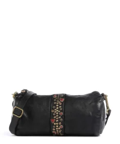 Umhängetasche fein genarbtes Rindsleder schwarz