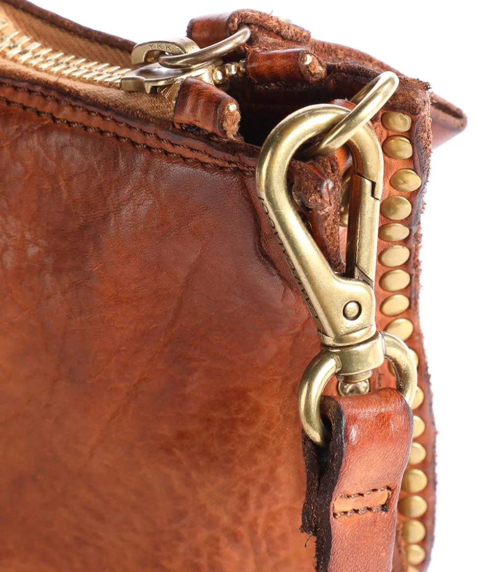 Umhängetasche fein genarbtes Leder cognac